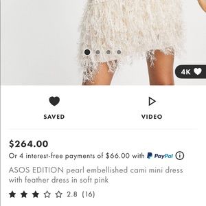 ASOS beaded Pearl and fringe dress